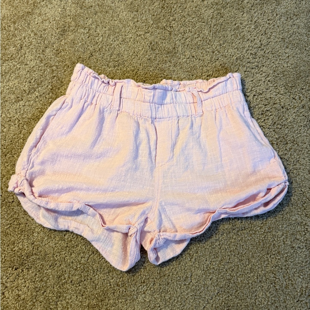 Free People Pastel Pink Elastic-Waist Athletic Shorts